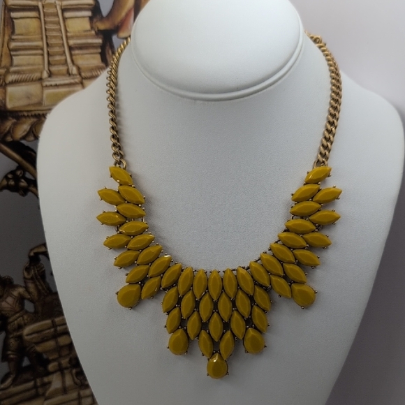 J. Crew Gold Necklace with Yellow Geometric Design - Picture 5 of 5